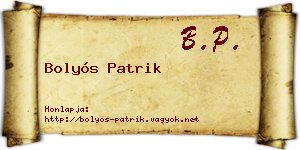 Bolyós Patrik névjegykártya