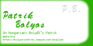 patrik bolyos business card